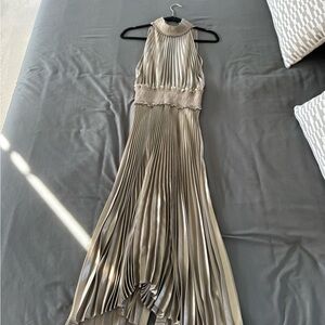A.L.C. Gold Pleated Maxi Dress